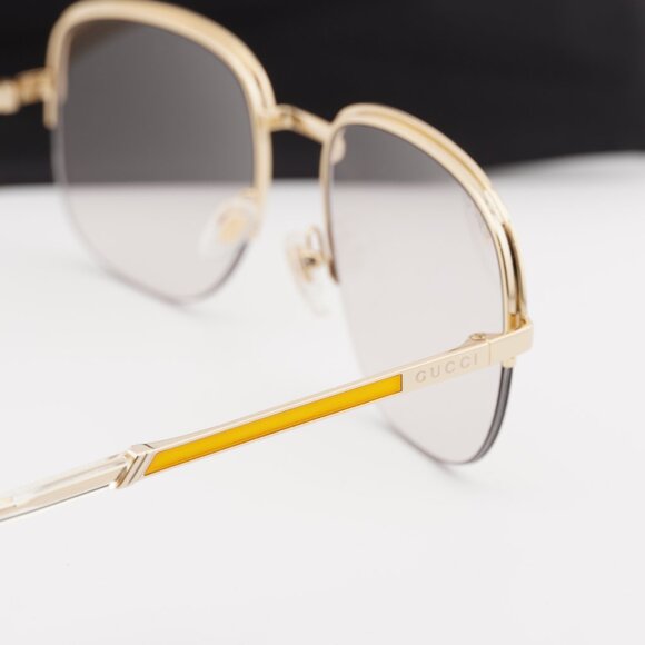 Gucci GG0777S 001 Square Sunglasses - Gold/Transparent - Picture 9 of 9